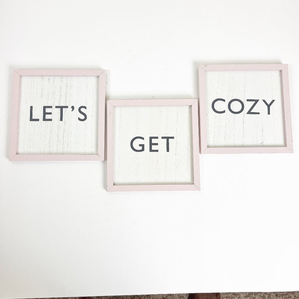 2/$30 Target Lets Get Cozy Wall Hanging 6.5"